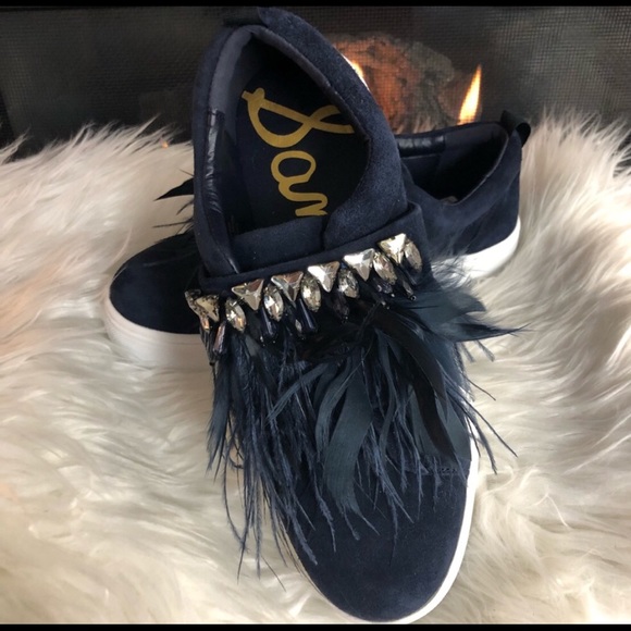 Sam Edelman Navy Suede Comfortable Flats - Picture 3 of 7